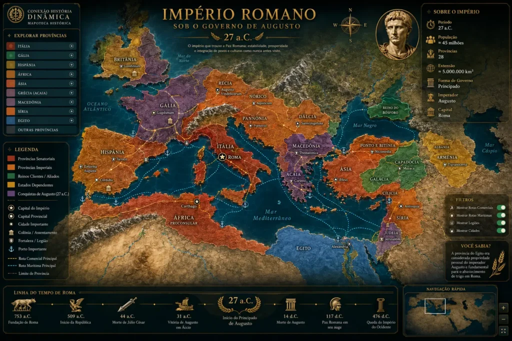 mapa interativo do imperio romano em 8k